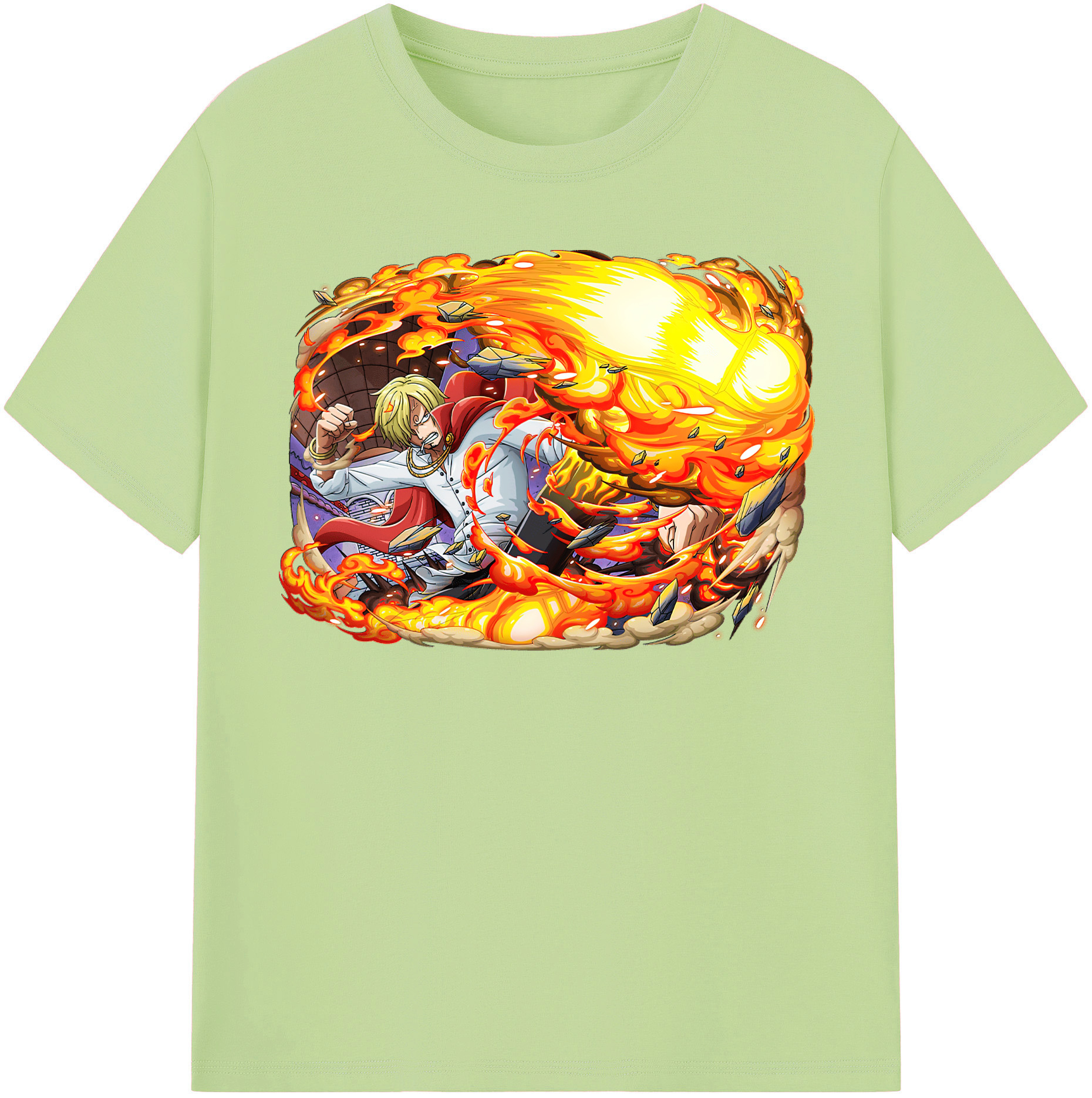 ワンピース サンジ ONE PIECE Sanji 綿100％半袖Tシャツ（フロントプリント）